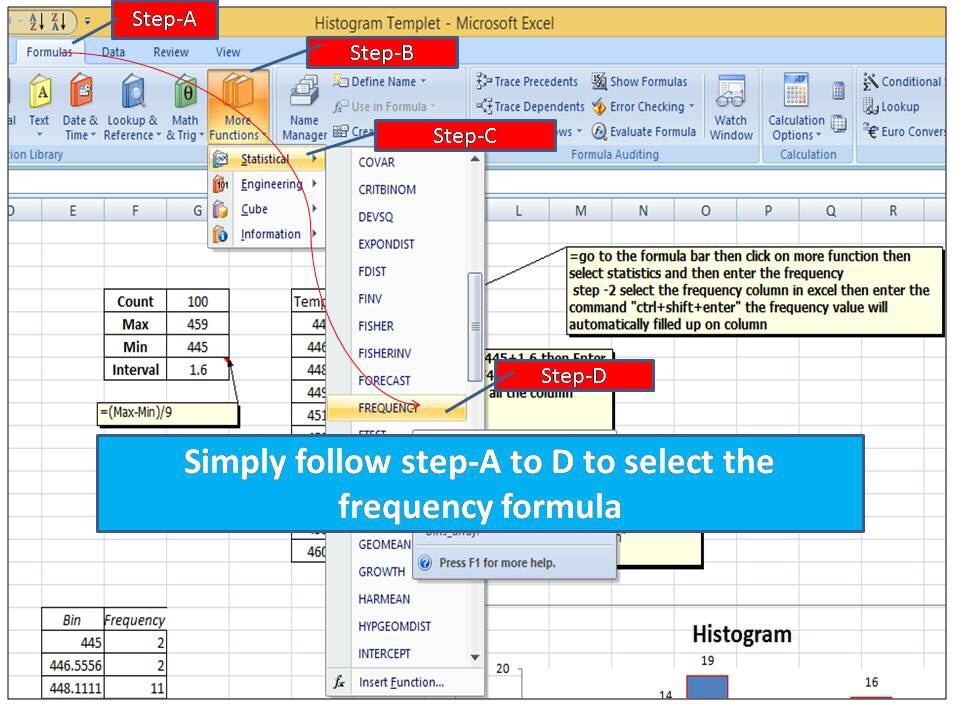 How to plot Histogram in Excel