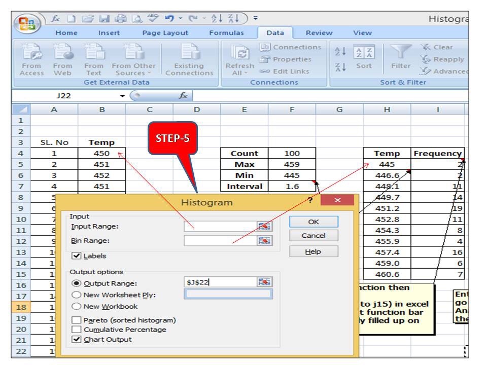 How to plot Histogram in Excel