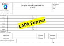 Corrective and Preventive Action Format, capa format, capa format in word, capa format in excel