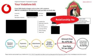 Vodafone sample relationship number