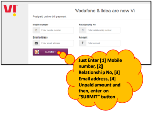 Vodafone Inactive Number Bill Payment