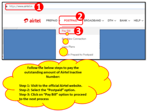 Airtel Inactive Number Bill Payment