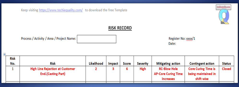 Risk Register Download Risk Register Template In Word Excel And Pdf