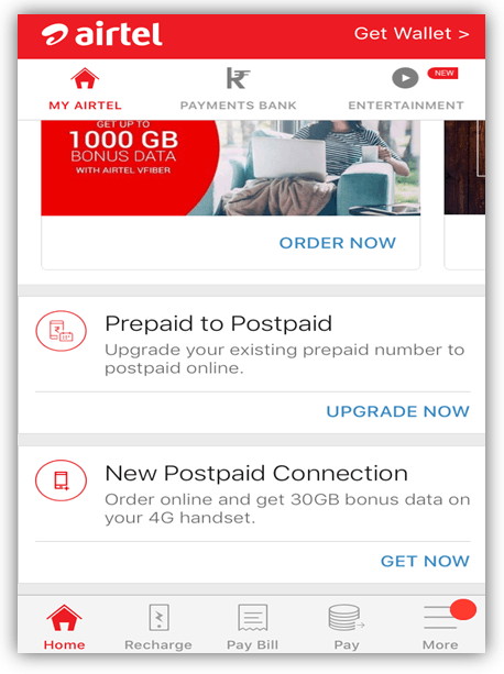 Airtel Prepaid to Postpaid