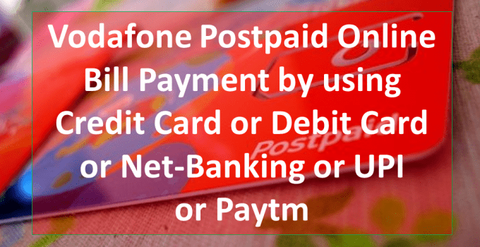 Vodafone Postpaid Online Bill Payment