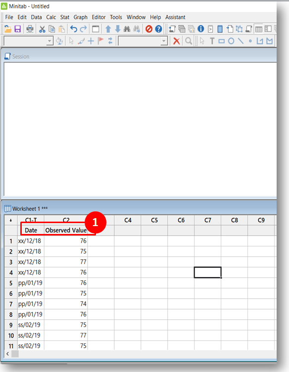 Run Chart in Minitab