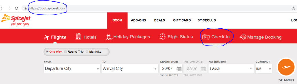 How to do web check in of Spicejet flight