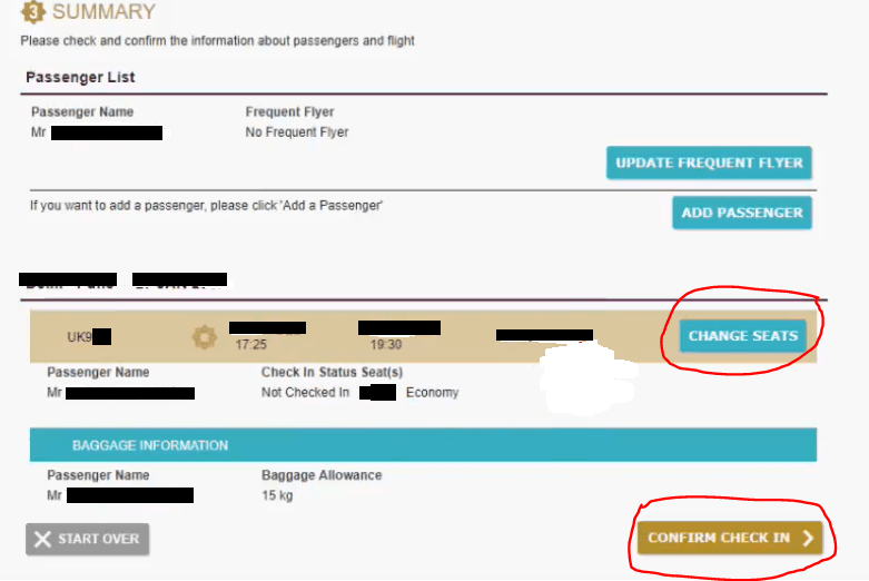 How to do web check in of Vistara flight