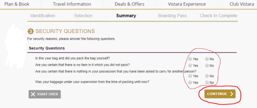 How to do web check in of Vistara flight