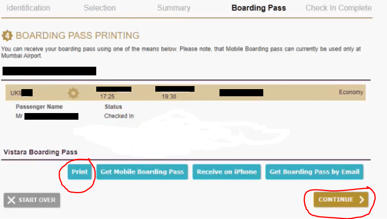 How to do web check in of Vistara flight