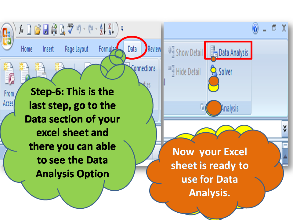 How to do data analysis by excel sheet
