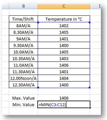 Variation Calculation in Excel