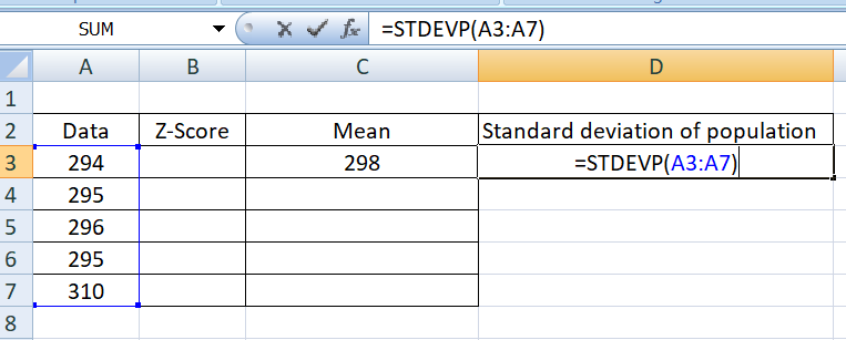 standard deviation calculation