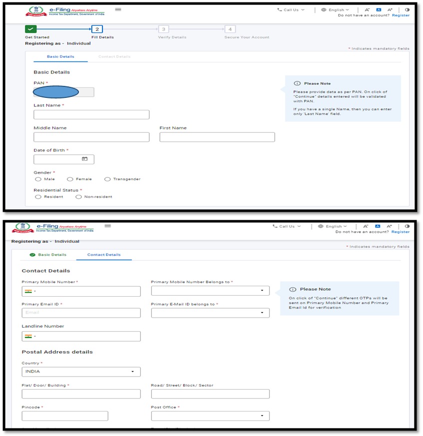 Income Tax Registration Process